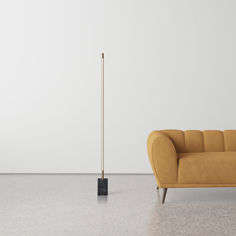 Felix 70'' Antique Brass LED Wall Washer with Marble Base