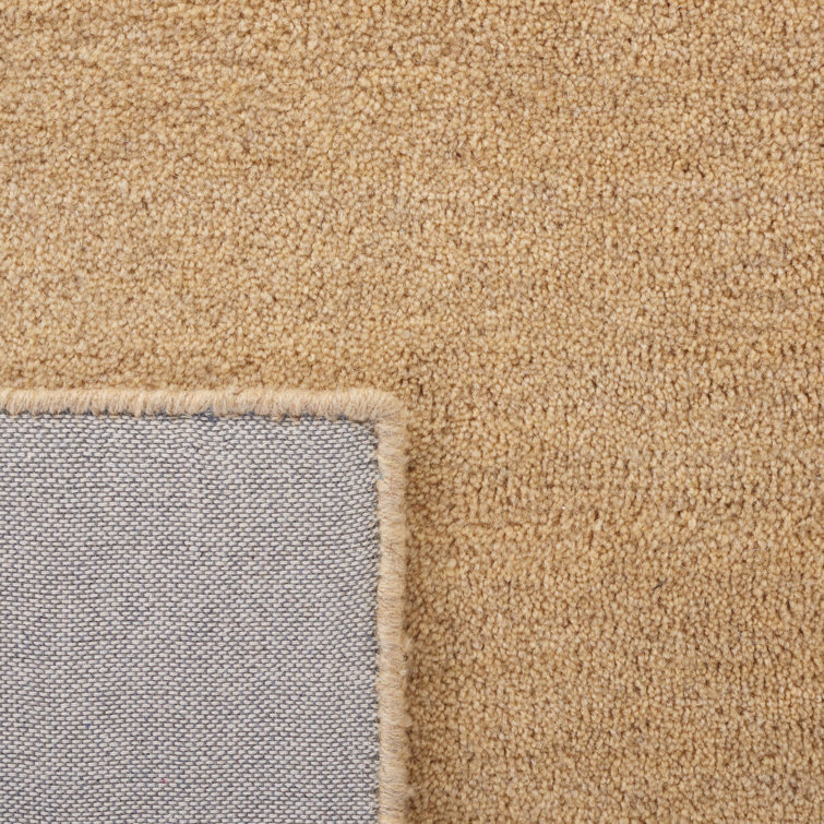 Beige Round Hand-Tufted Wool Area Rug, 6'