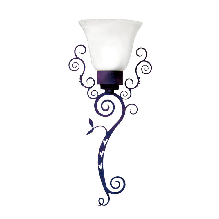 Purple Scavo Glass Scrollwork Wall Sconce