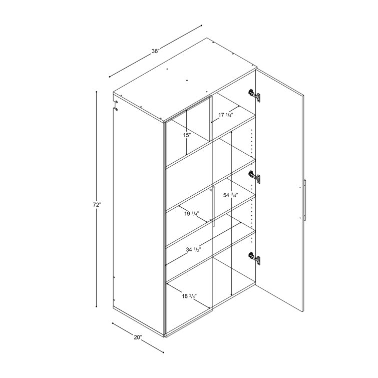 Willehad Single Storage Cabinet ( 72'' H x 36'' W x 20'' D)