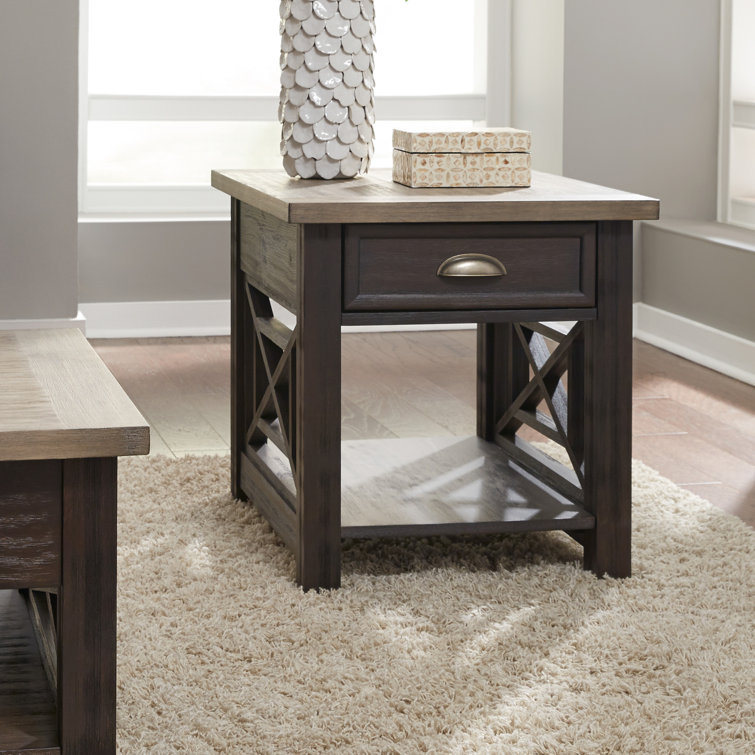 Heatherbrook Black and Ash 3-Piece Living Room Table Set