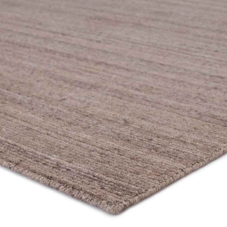 Handmade Red Wool Rectangular Striped Area Rug
