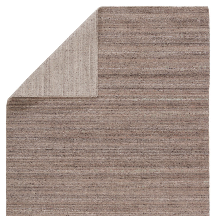 Handmade Red Wool Rectangular Striped Area Rug