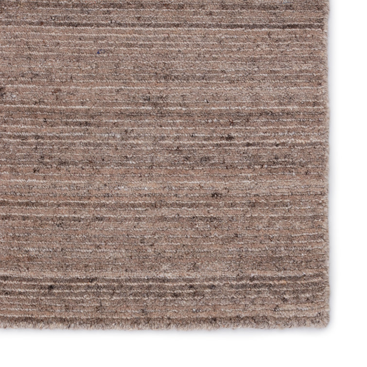 Handmade Red Wool Rectangular Striped Area Rug
