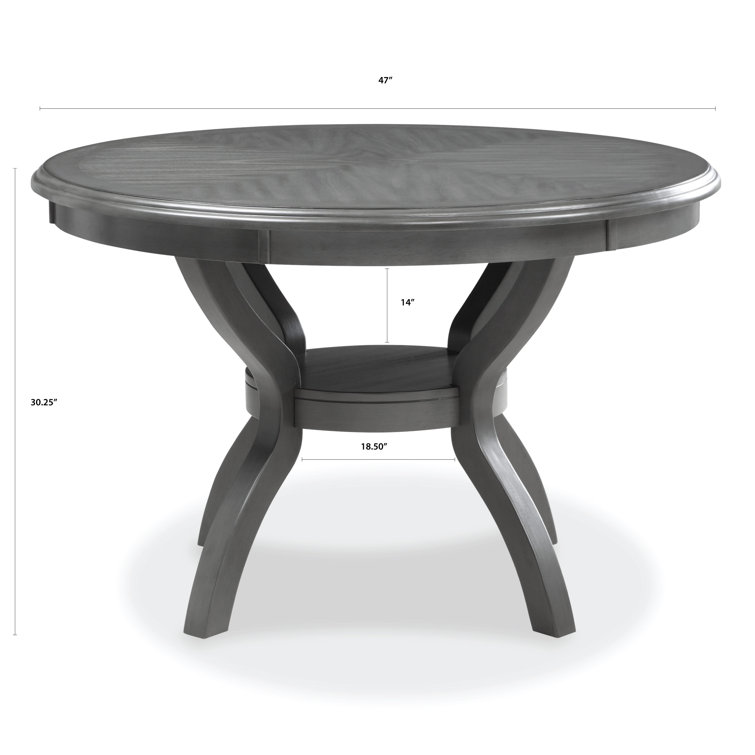 Gray Round Solid Wood Dining Set with Cushioned Chairs