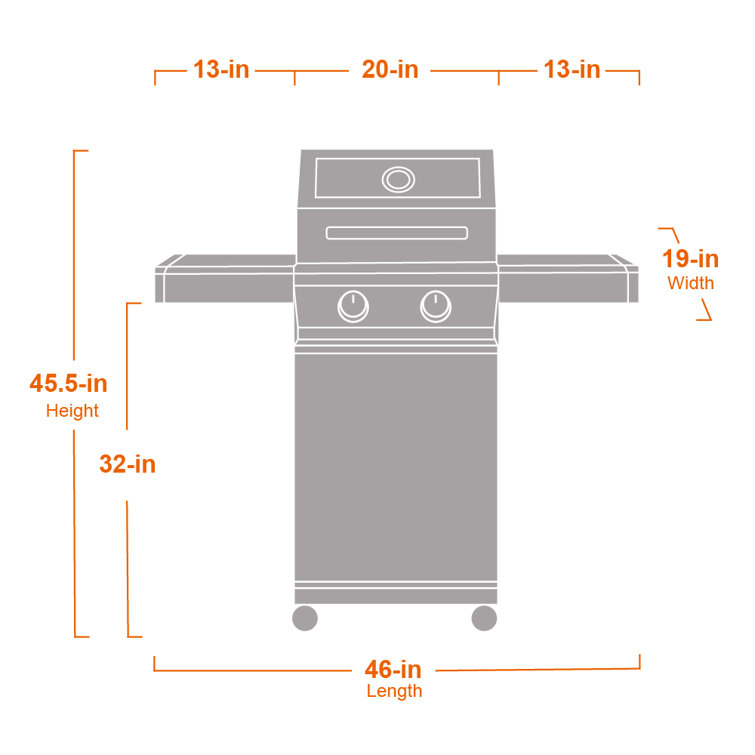 Monument 2-Burner Stainless Steel Propane Gas Grill with Clearview Lid