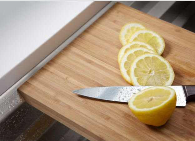 Prolific Rectangular Bamboo Cutting Board for Kitchen Sink