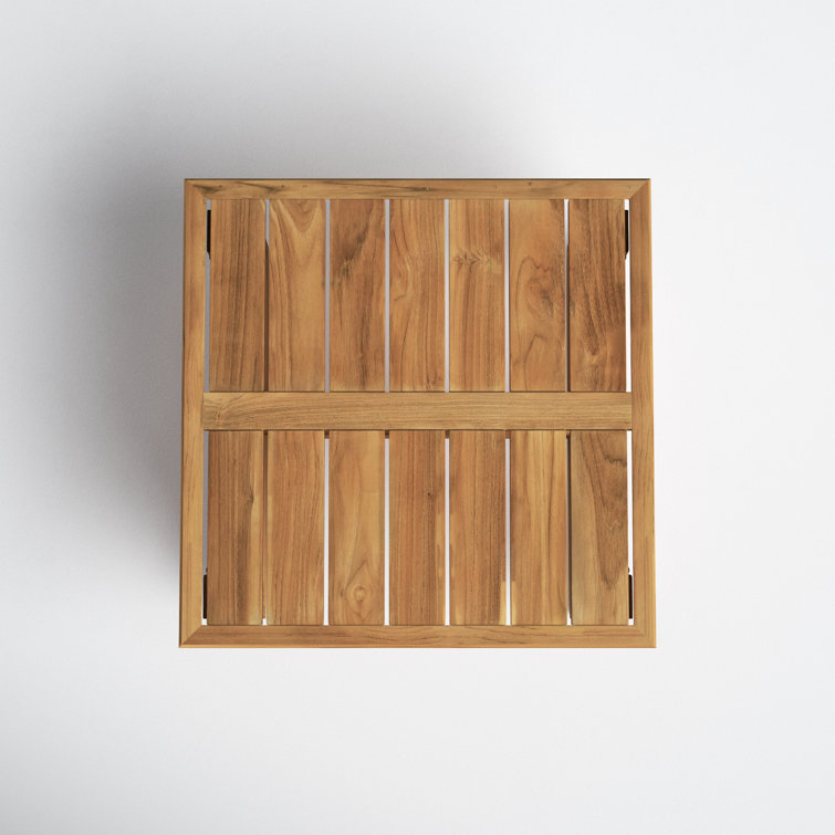 Contemporary Brazilian Teak 24" Square Outdoor End Table