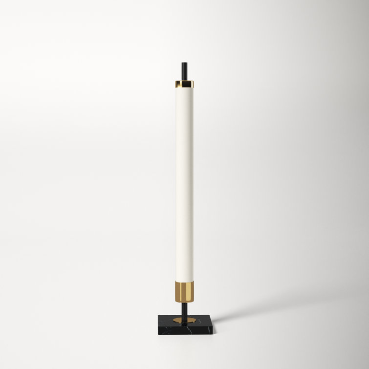Piper 30" Matte Black and Antique Brass LED Desk Lamp