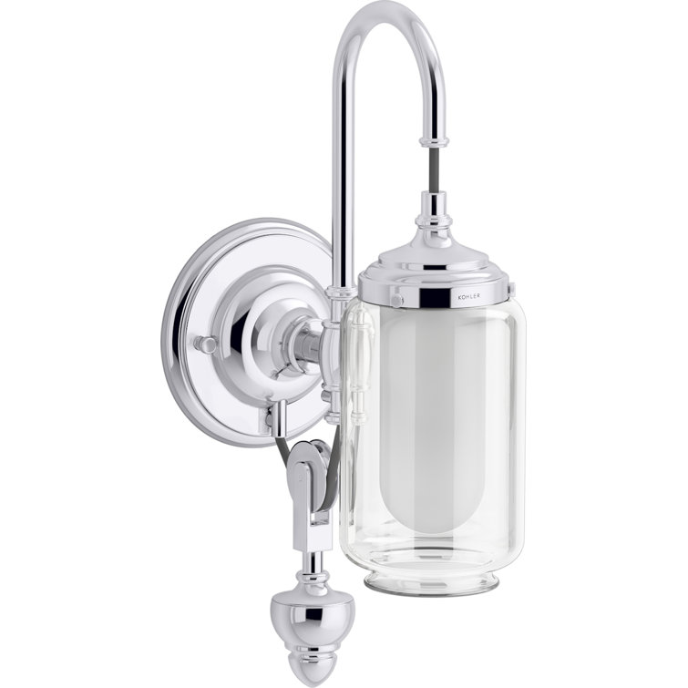 Polished Chrome Adjustable Bathroom Wall Sconce