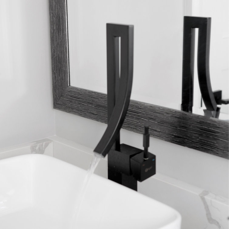 Elegant Vanessa Single-Handle Matte Black Brass Bathroom Faucet