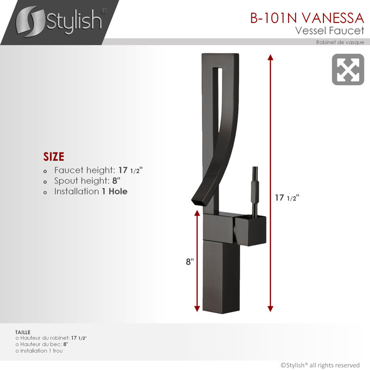 Elegant Vanessa Single-Handle Matte Black Brass Bathroom Faucet