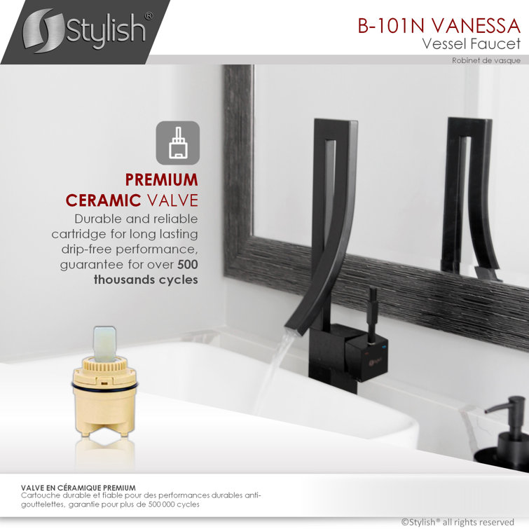 Elegant Vanessa Single-Handle Matte Black Brass Bathroom Faucet