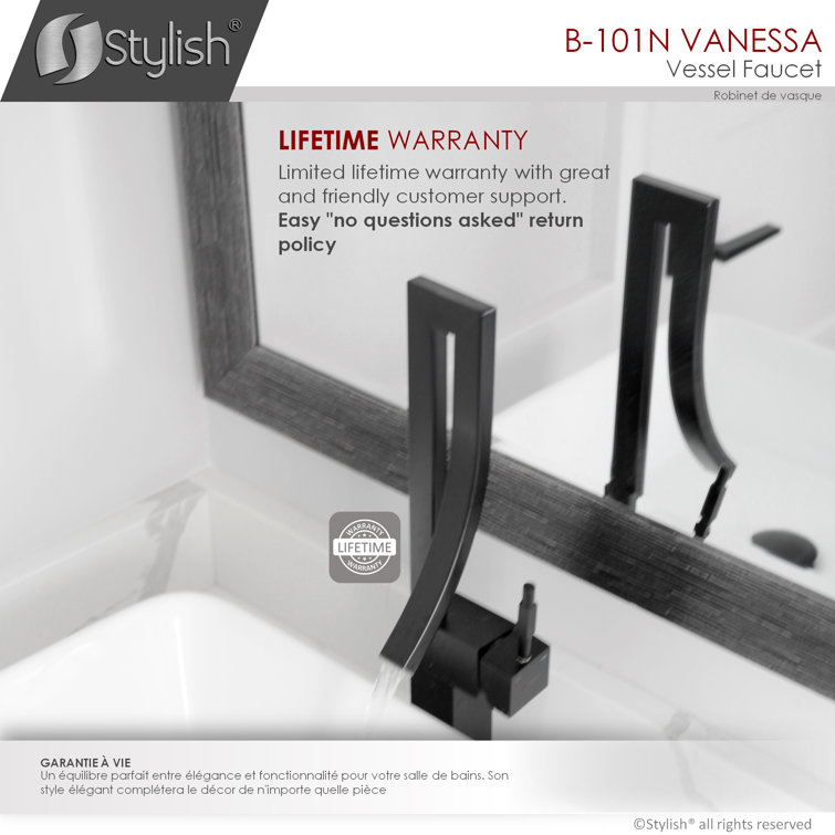 Elegant Vanessa Single-Handle Matte Black Brass Bathroom Faucet