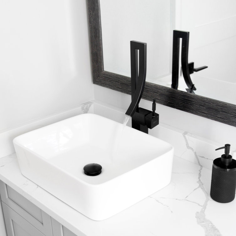 Elegant Vanessa Single-Handle Matte Black Brass Bathroom Faucet