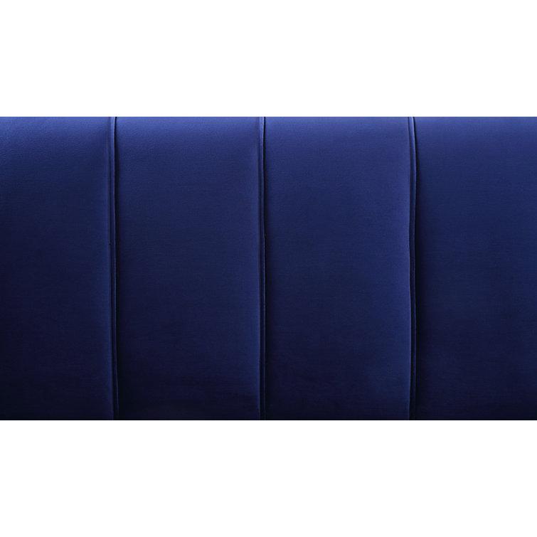 Eivor Classy Blue Velvet Tufted Sofa with Metal Legs