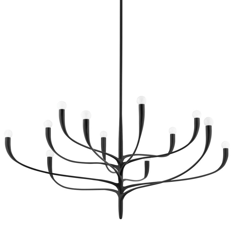 Aged Iron 12-Light Botanical Chandelier