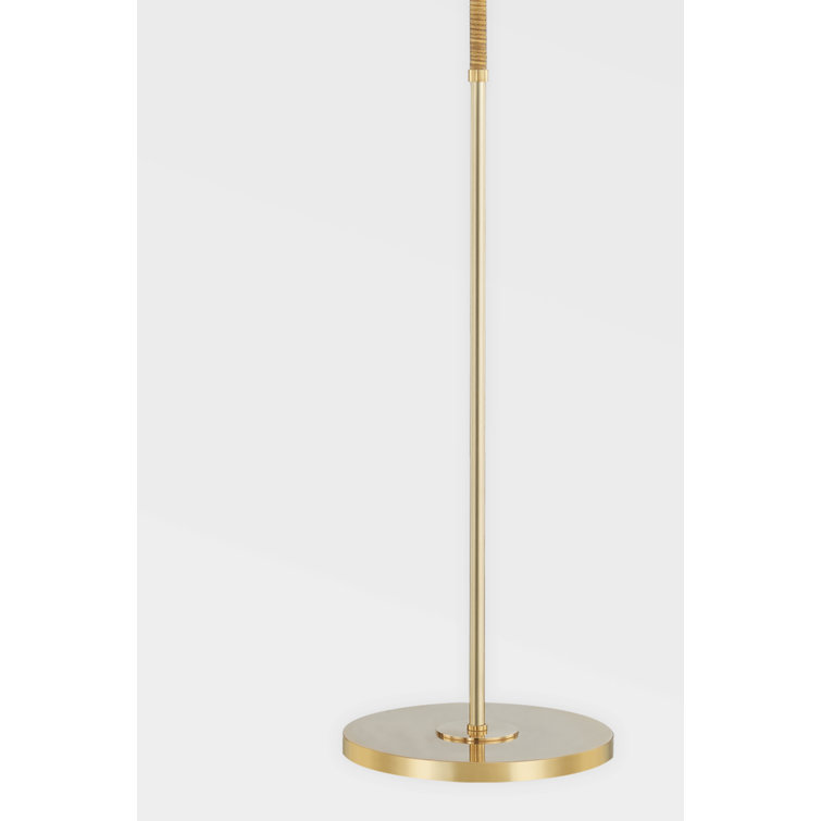 Dorset Aged Brass and Cream Linen 1-Light Adjustable Floor Lamp
