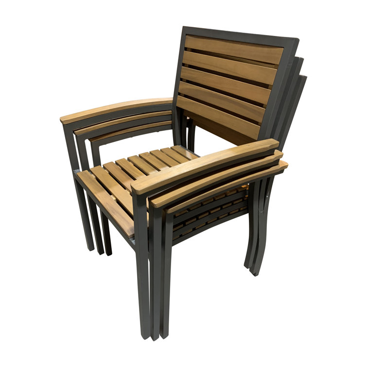 Boca Grande Teak and Aluminum Outdoor Dining Chair with Cushion