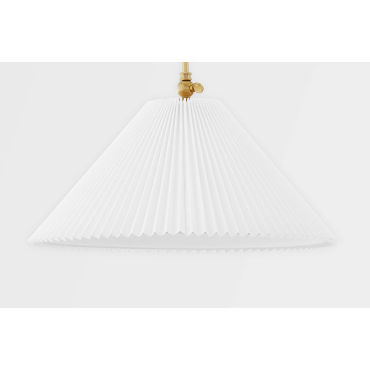 Elyna Opal Shade Aged Brass 1-Light Dimmable Plug-In Sconce