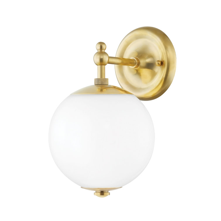 Aged Brass and Clear Glass Plug-In Wall Sconce