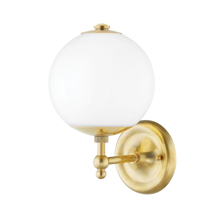 Aged Brass and Clear Glass Plug-In Wall Sconce