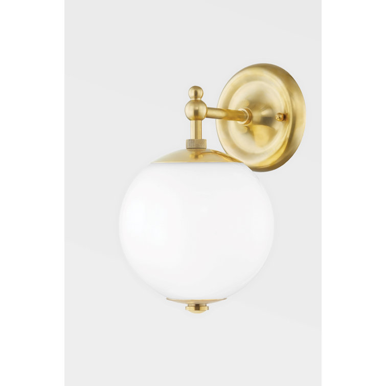 Aged Brass and Clear Glass Plug-In Wall Sconce