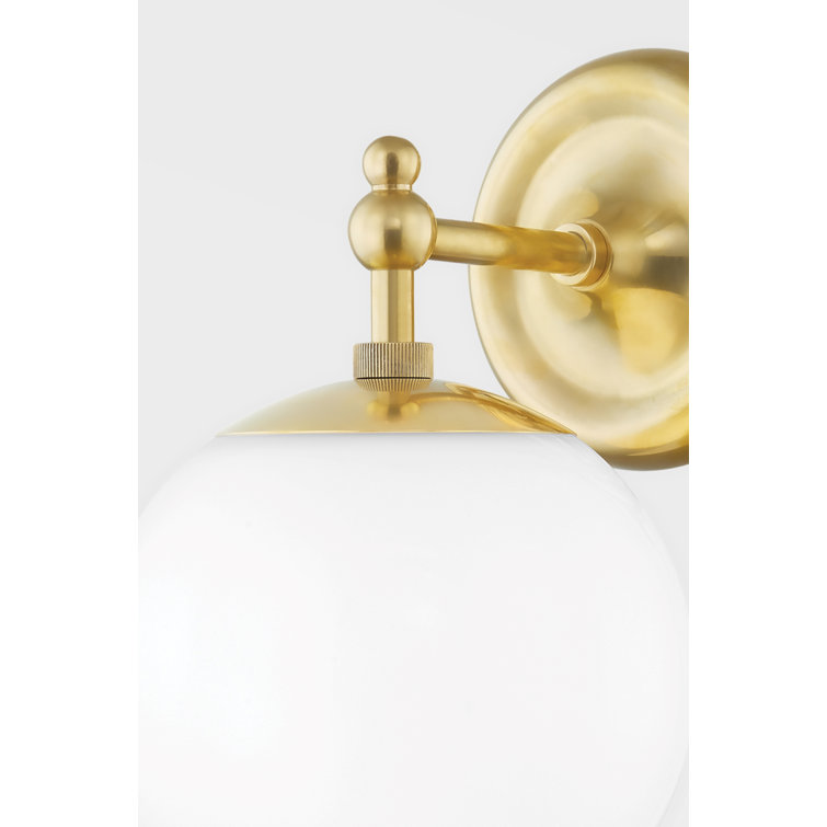 Aged Brass and Clear Glass Plug-In Wall Sconce