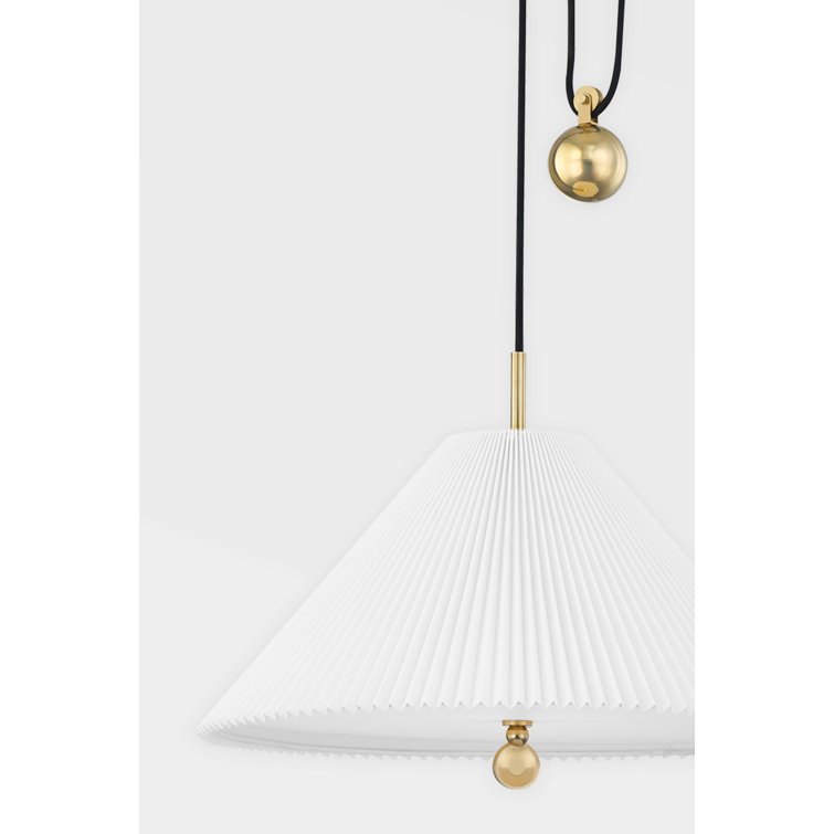 Elyna Aged Brass and Opal Glass 1-Light Indoor/Outdoor Pendant