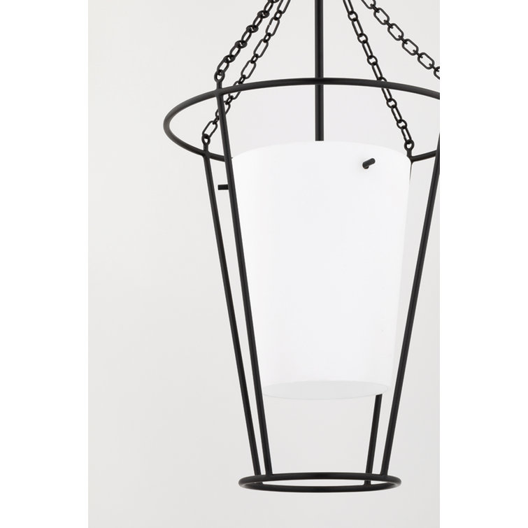 Aged Iron and Glass Adjustable Pendant Light