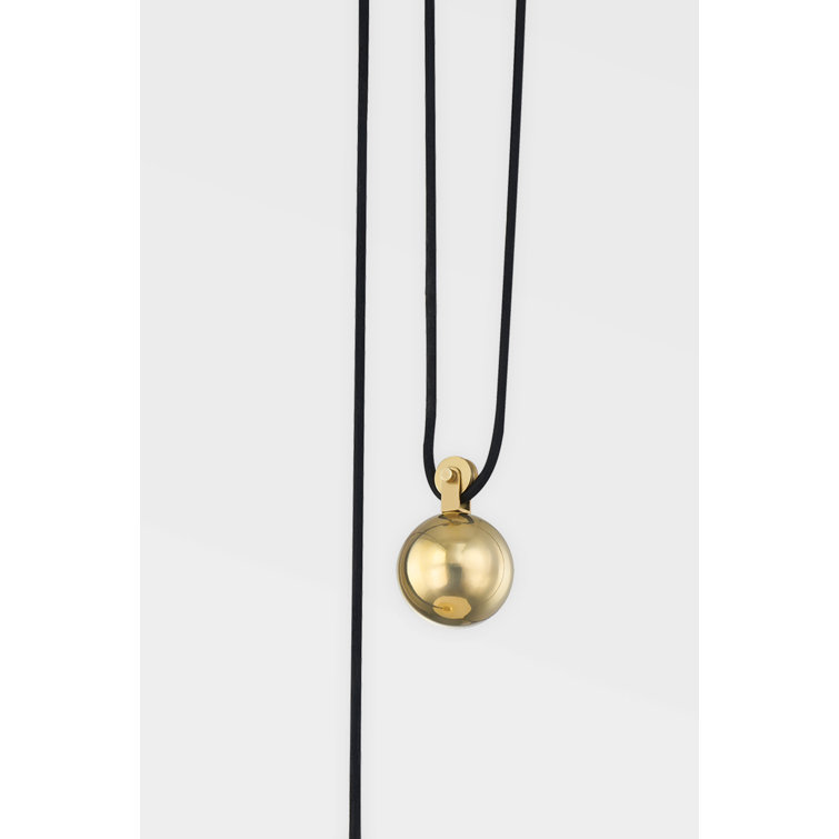 Elyna Aged Brass and Opal Glass 1-Light Indoor/Outdoor Pendant