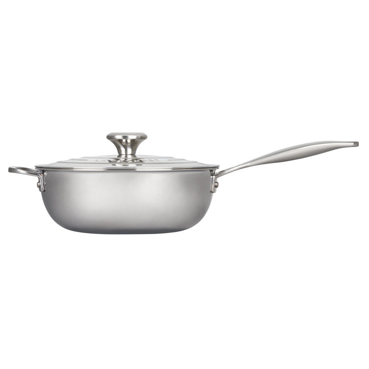 3.5 Quart Silver Stainless Steel Nonstick Saucier Pan