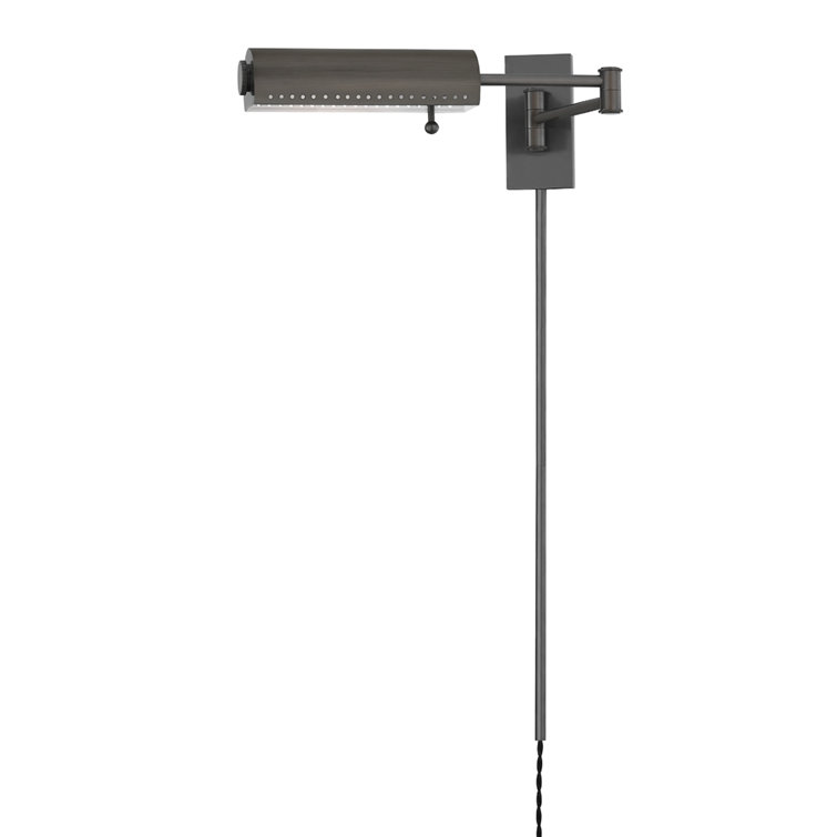 Distressed Bronze Cylinder Plug-In Electric Wall Sconce