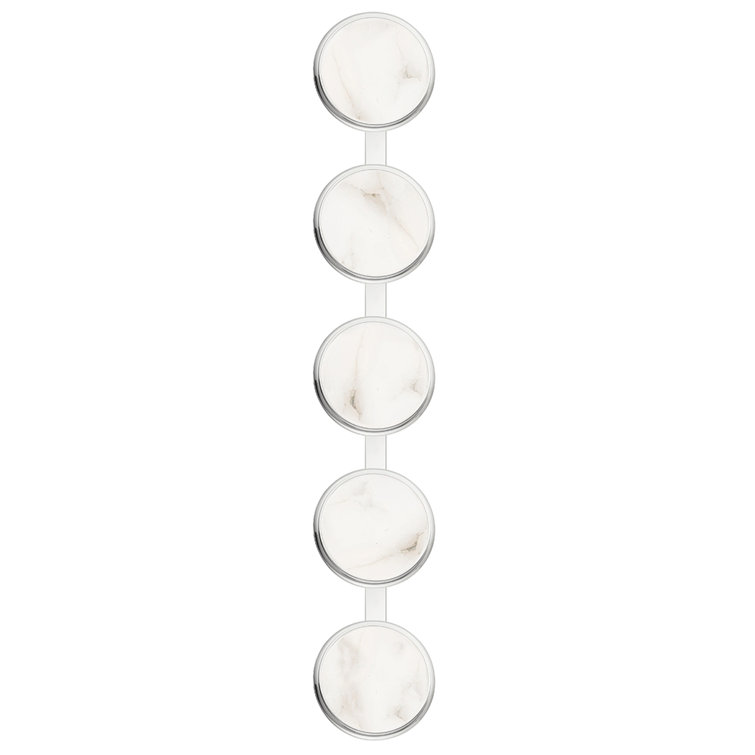 Polished Nickel 5-Light LED Bath Bracket with Alabaster Diffusers
