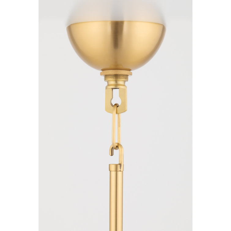 Aged Brass 6-Light Candle Style Chandelier with White Drum Shades
