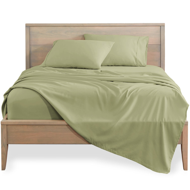 King Gingham Blue Cotton Polyester Microfiber Sheet Set
