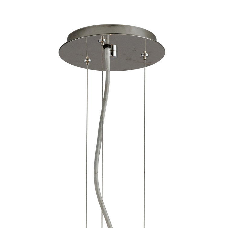 Glamorous Silver Leaf 42" Geometric LED Glass Chandelier