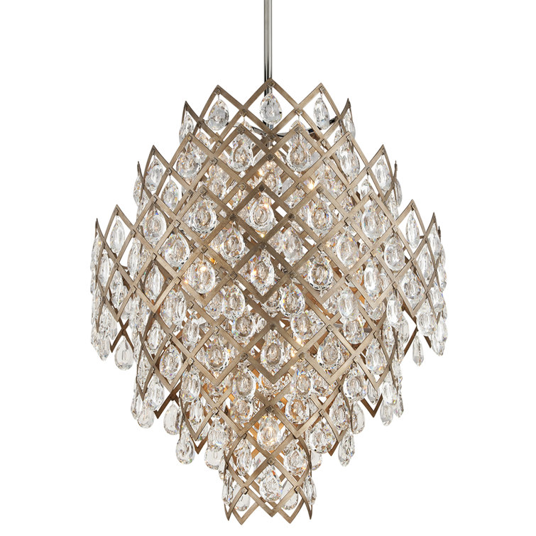 Vienna Bronze 11-Light Crystal Geometric Chandelier