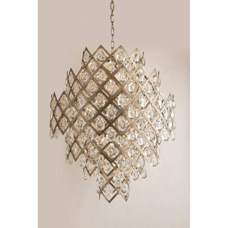 Vienna Bronze 11-Light Crystal Geometric Chandelier