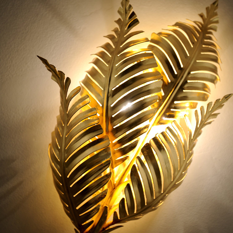 Gold Leaf Iron Botanical Wall Sconce