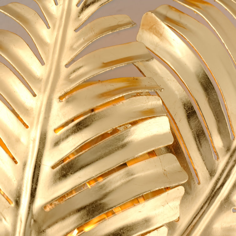 Gold Leaf Iron Botanical Wall Sconce