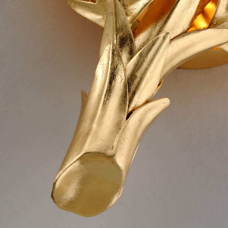 Gold Leaf Iron Botanical Wall Sconce