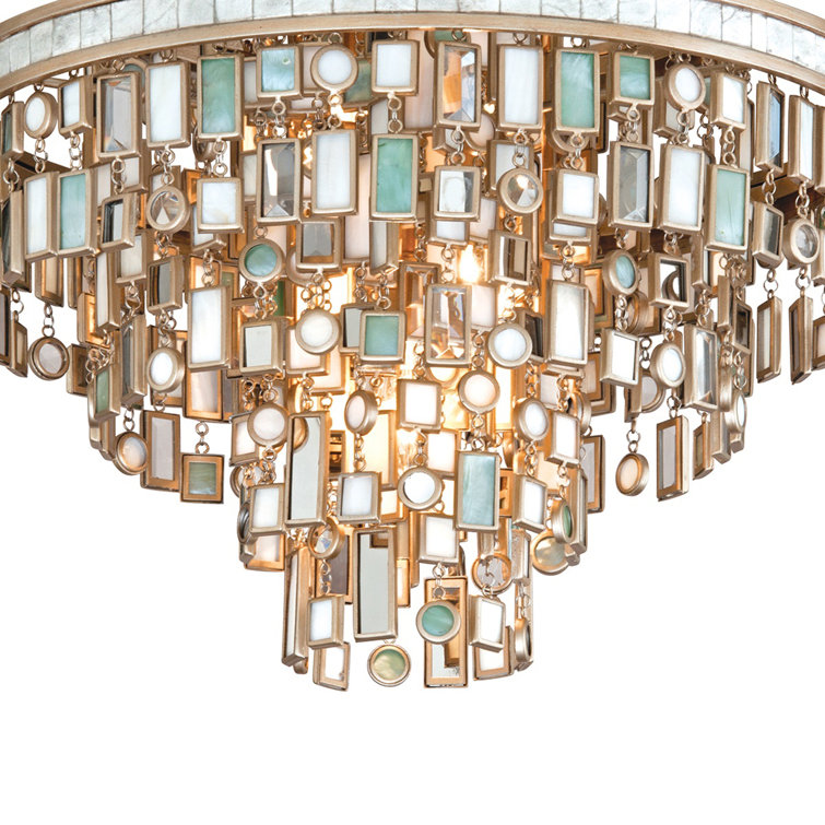 Contemporary Crystal Silver 18" Square Semi-Flush Ceiling Light