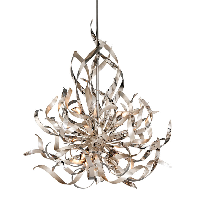 Silver Crystal 6-Light Geometric Chandelier