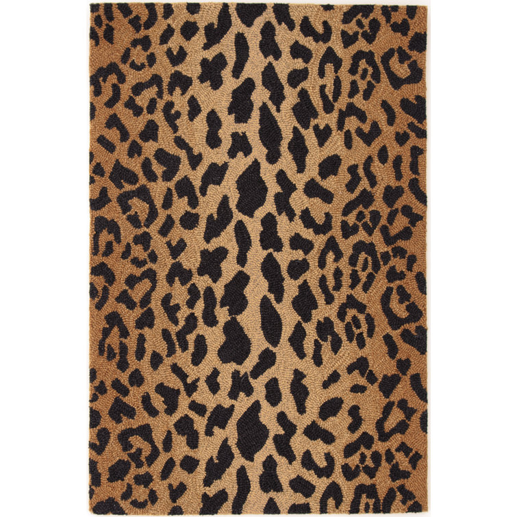 Leopard Print 2' x 3' Handmade Wool Rug