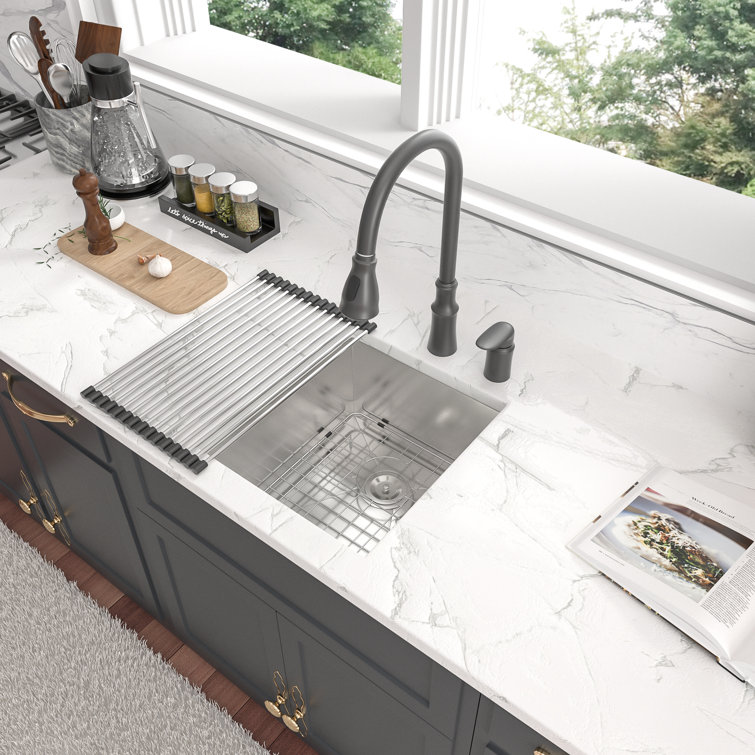 15" x 13" Brushed Stainless Steel Undermount Single Bowl Bar Sink