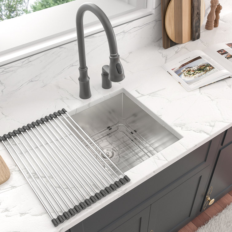 15" x 13" Brushed Stainless Steel Undermount Single Bowl Bar Sink