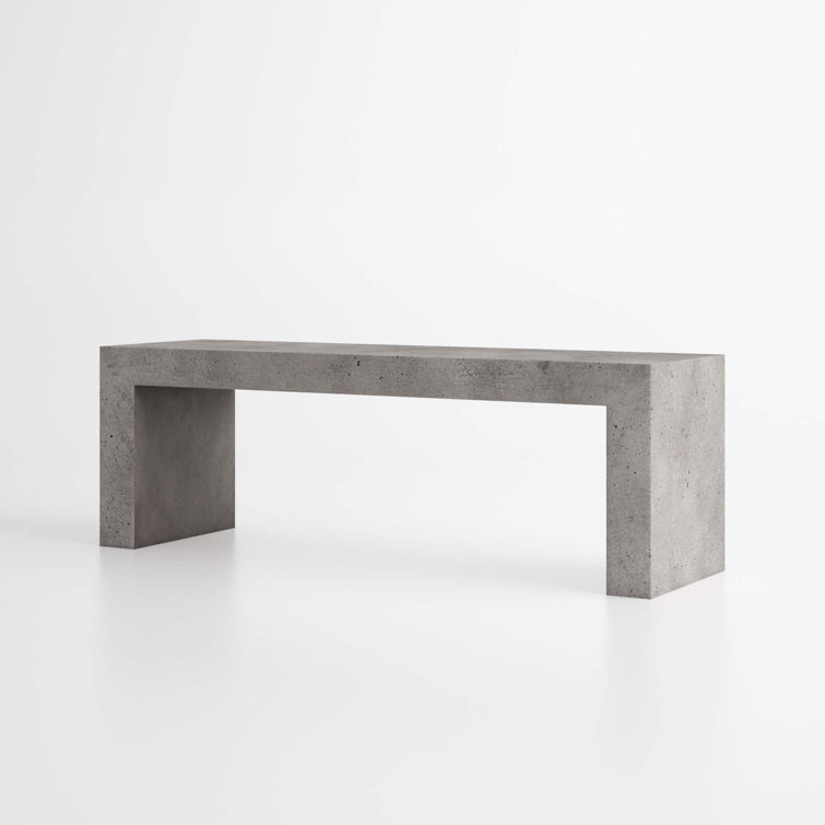 Brinlie Modern 55'' Grey Fiber-Reinforced Cement Outdoor Bench