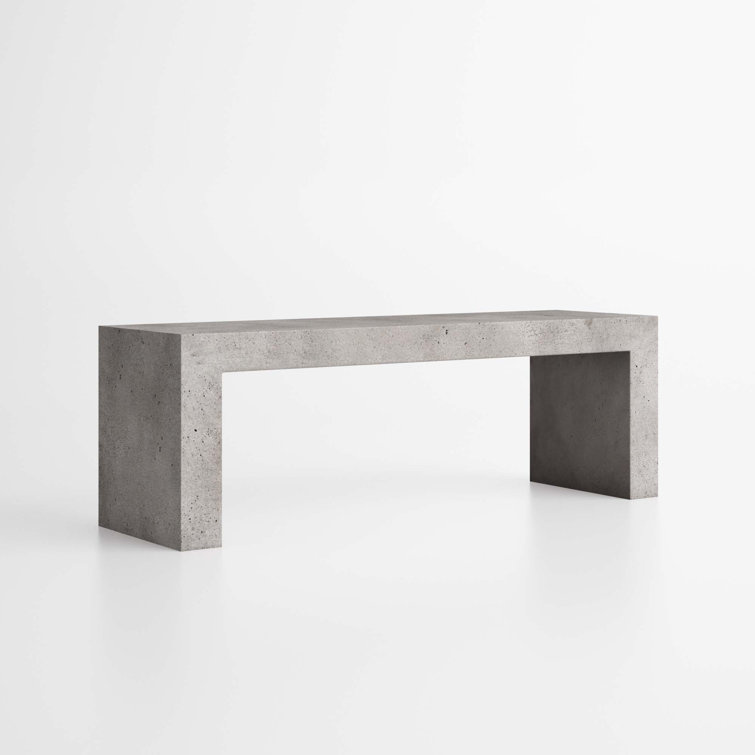 Brinlie Modern 55'' Grey Fiber-Reinforced Cement Outdoor Bench
