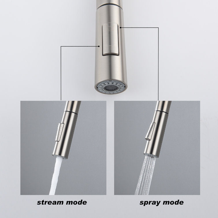 Brushed Nickel Stainless Steel Pull Down Touch Kitchen Faucet